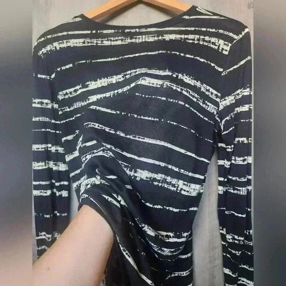 Vince Shadow Stripe Cotton & Modal Crewneck Tee XS Women's - Picture 7 of 11